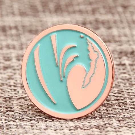 Ocean Wave Lapel Pins Are Crafted By Soft Enamel Die Struck With Rose