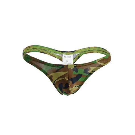 Mens Thongs G Strings Sexy Camouflage Printed Mens Underwear