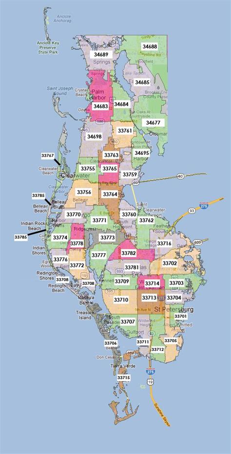 Printable Pinellas County Zip Code Map Map Of Interstate