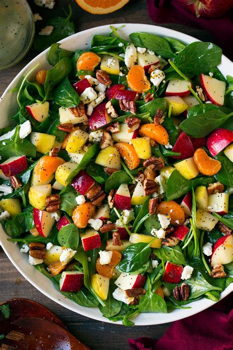 Autumn Spinach Salad With Orange Poppy Dressing Cooking Classy