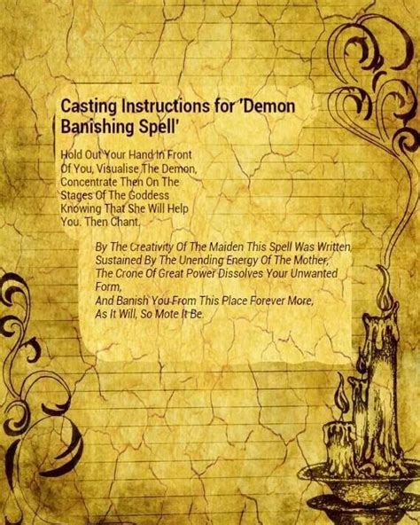 Casting Instructions For Demon Banishing Spell Banishing Spell