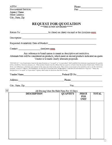 18 Request For Quote Templates In Word Pages Pdf Xls
