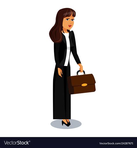 Young Businesswoman Cartoon Character Clipart Vector Image