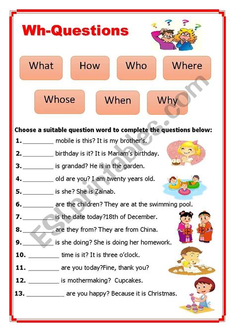 Wh Questions Interactive Worksheet Wh Questions Question Words Wh Wh