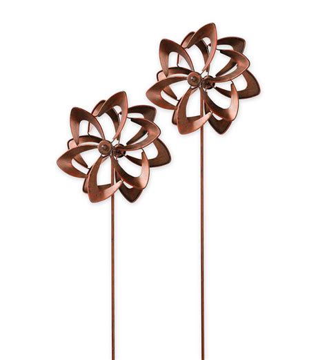 Mini Wind Spinners Set Of 2 Bronze Plowhearth