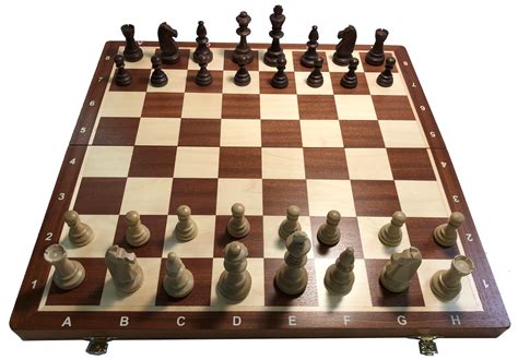 The chess board setup is very easy. Tournament Chess Set #6- Folding 21 in.board - 2 1/4 in.sq - 3 3/4 in.King