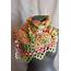 Boho Chic Multicolor Freeform Crochet Scarf Shawl Cape Wrap  Etsy