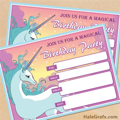 Free Printable Unicorn Party Invitation
