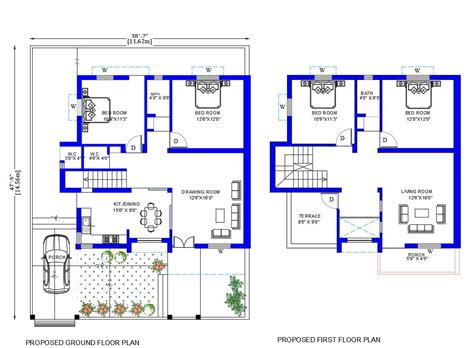 2 Storey House Architecture Plan Drawing Download Dwg File Cadbull