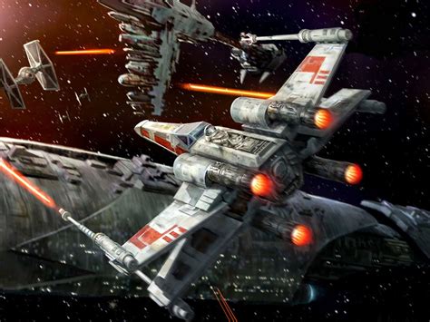 Tie Fighter Star Wars Futuristic Spaceship Space Sci Fi Wallpaper