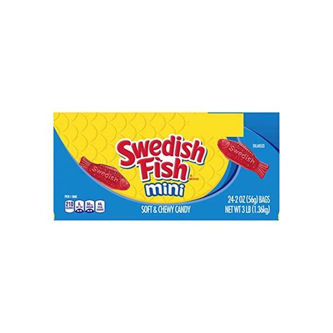 Swedish Fish Mini Soft And Chewy Candy 56g Box X24 Snack Circus Inc