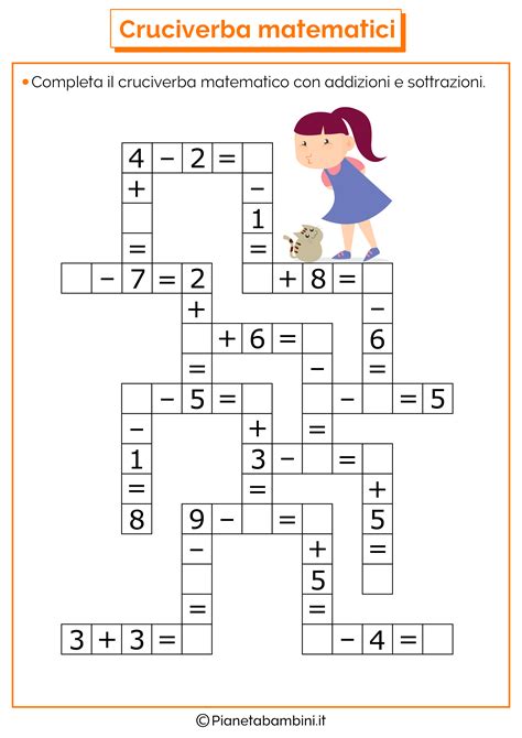 Cruciverba Matematici Con Addizioni E Sottrazioni Pianetabambini It
