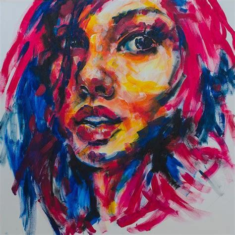 Acrylic Paintings Of Absract Faces Fine Art Girl Portrait