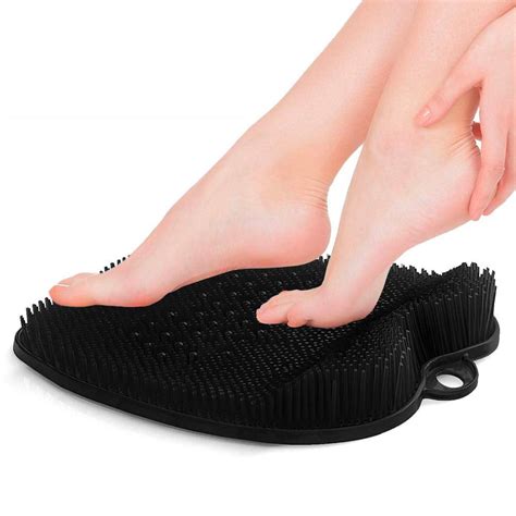 Foot Scrubber Mat In Black In Shower Foot Scrubber Brush With Suction