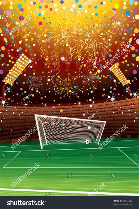 Soccer Celebrating Stadium Background Id54626377 Version Stock