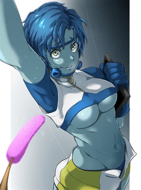 Rule 34 1girls Armpits Awata Kaoruko Blue Female Blue Hair Blue Skin