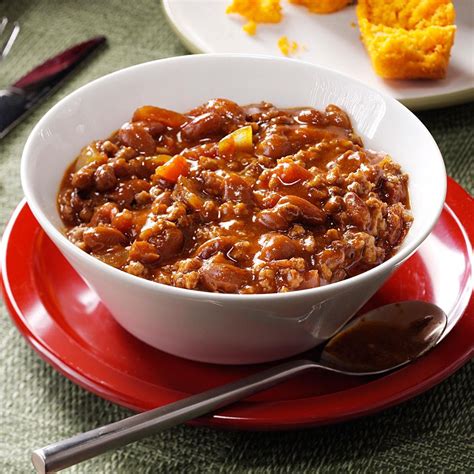 Hearty Beef Bean Chili Recipe Taste Of Home