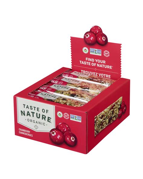 Organic Cranberry Fruit And Nut Snack Bar Taste Of Nature