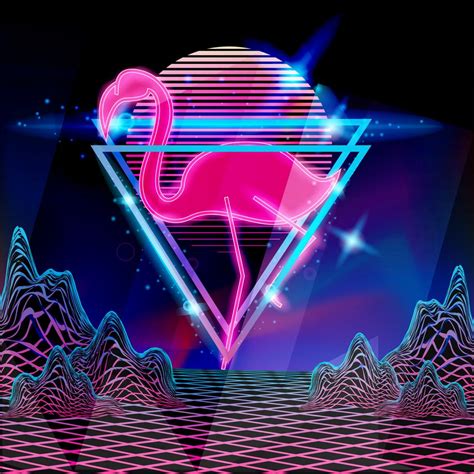 Retro Style 80s Disco Design Flamingo Neon 665739 Vector Art At Vecteezy