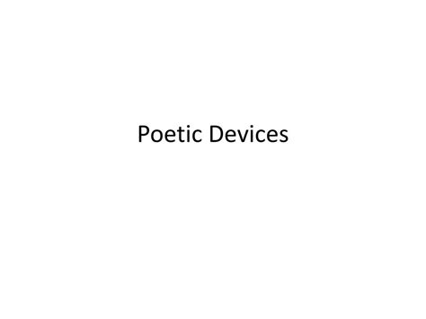 Ppt Poetic Devices Powerpoint Presentation Free Download Id1885366