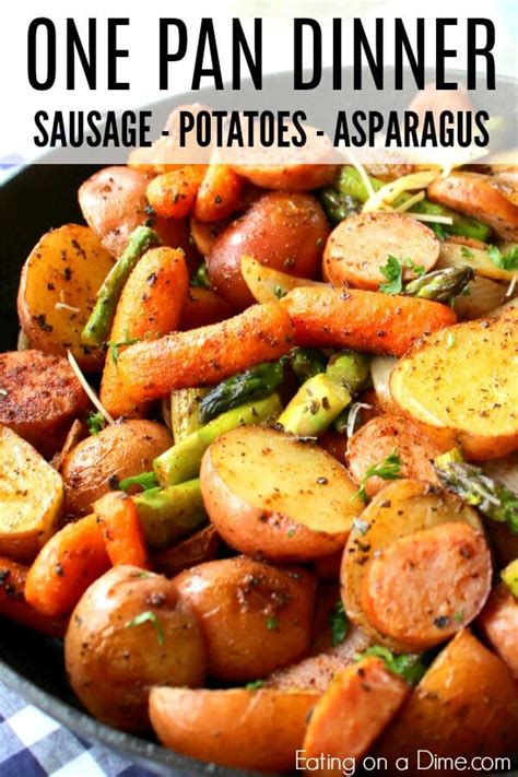Directions place potatoes in a large saucepan and cover with water. Oven Roasted Potatoes & Sausage Sheet Pan Dinner - Easy ...