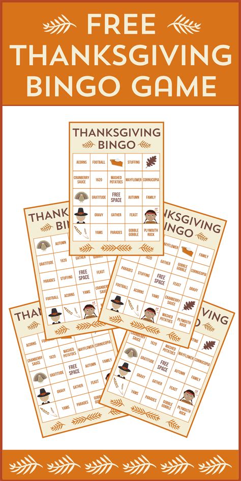 Free Thanksgiving Printable Bingo Cards