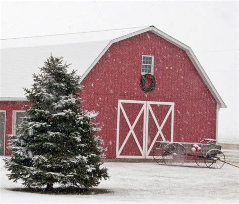 Country Christmas Barn On A Snowy Day Photo Via Web Barn Stables
