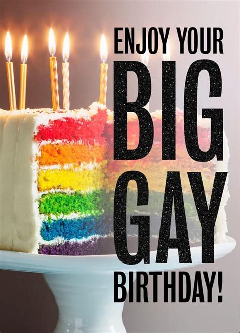Rainbow Stripe Gay Cake Birthday Card Greeting Cards Hallmark