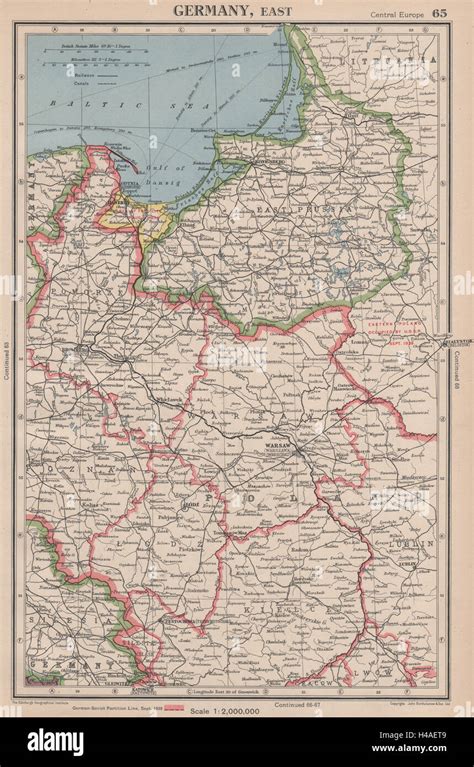 Ww2 Poland Showing 1939 Germany Ussr Partition Line Danzig Free City