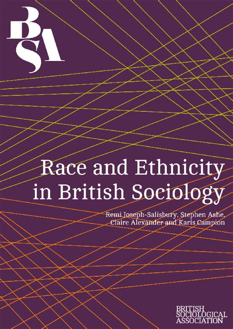 Pdf Race And Ethnicity In British Sociology Report British