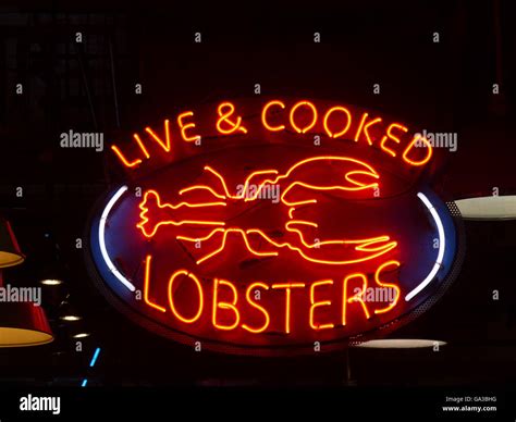 Neon Signs Restaurants And Stands Reading Market Philadelphia Stock