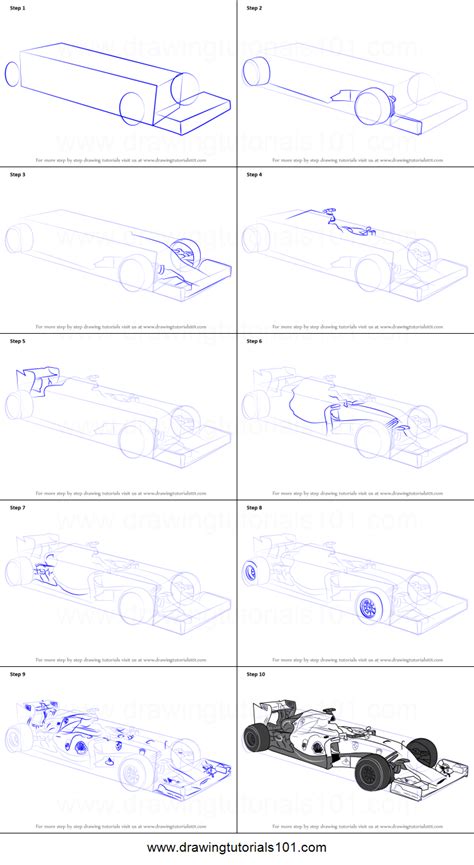 How To Draw F1 Car Printable Drawing Sheet By Drawingtutorials101 Com