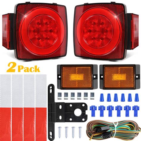 Topnew New Version Boat Trailer Lights Kit Square Submersible Led