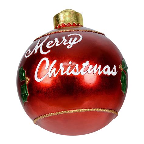 17 Red Merry Christmas Ball Ornament