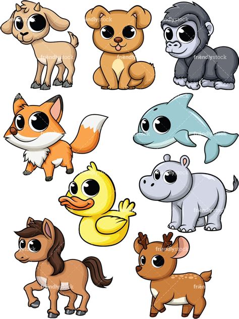 Cute Cartoon Kawaii Baby Animals