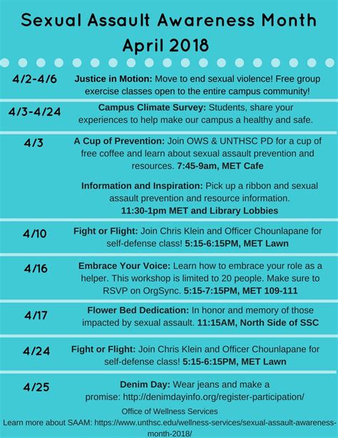 Sexual Assault Awareness Month April 2018 Wellness Services