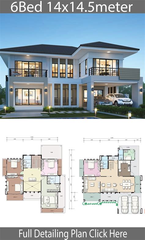 6 Bedroom Modern House Plans 2021 In 2020 Beautiful House Plans