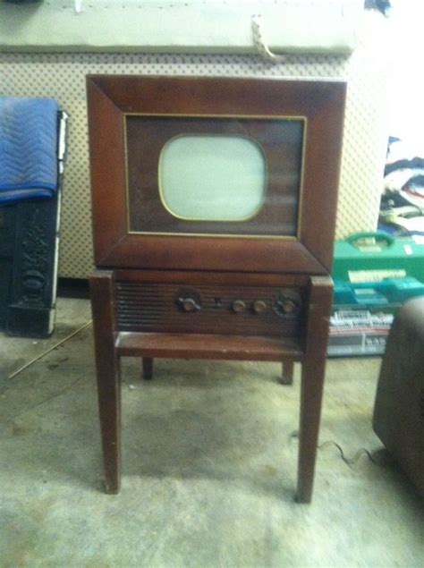 Antique Philco 49 1040 Black And White Television Wooden Frame 10