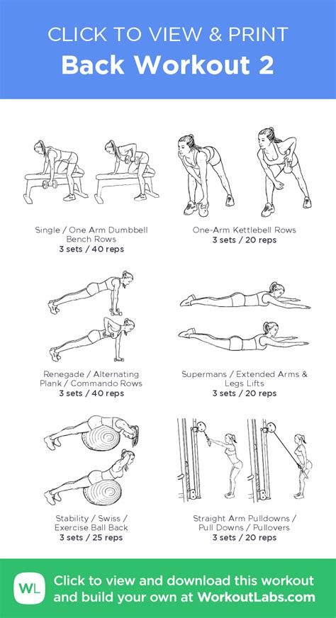 Back Workout 2 Click To View And Print This Illustrated Exercise Plan