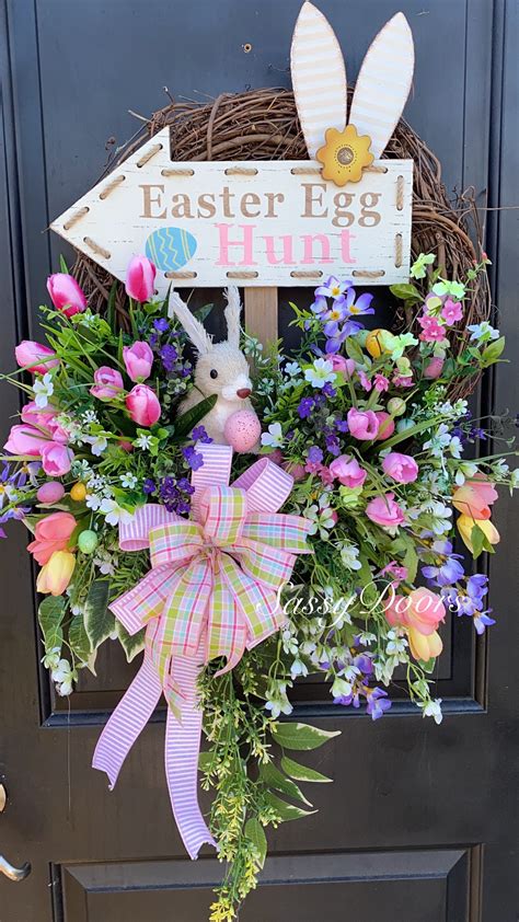 Easter Wreatheaster Bunnyspring Wreath Easter Wreath With Bunny Sassy Doors Wreath Easter