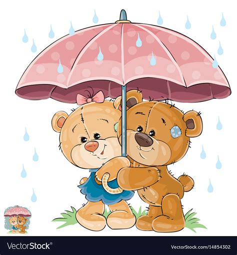 Two Brown Teddy Bear Boy Royalty Free Vector Image