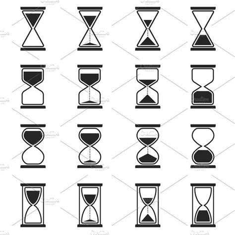 Sandglass And Hourglass Vector Icons Hourglass Tattoo Hourglass