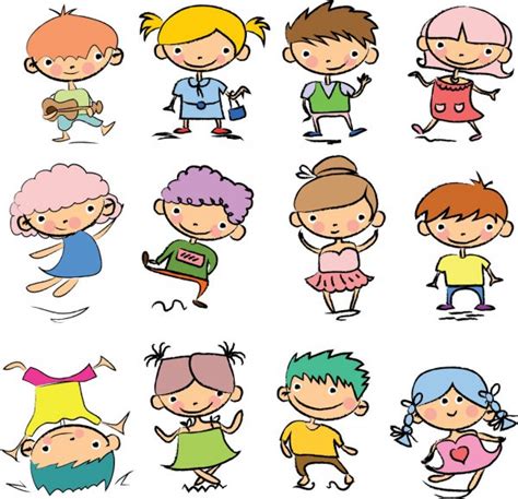 Happy Cartoon Kids Ten Happy Cartoon Kids — Stock Vector © Katerina