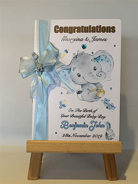 Personalised New Baby Boy Congratulations Card Etsy Uk Baby Cards