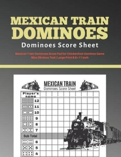 Mexican Train Score Sheets V 9 Mexican Train Dominoes Score Pad For