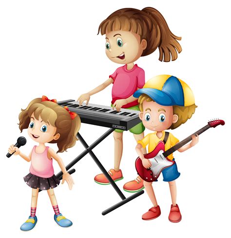 Children Playing Musical Instrument Together 376396 Vector Art At Vecteezy