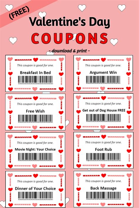 8 Free Valentines Day Coupons Your Spouse Will Love 발렌타인