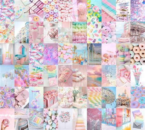 Colorful Pastel Cotton Candy Rainbow Aesthetic Wall Collage Etsy