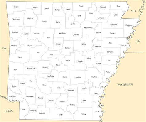 Arkansas Map With Cities And Counties