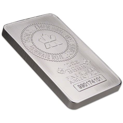 Ten 10 10 Oz Rcm Silver Bar Royal Canadian Mint 9999 Fine Ebay